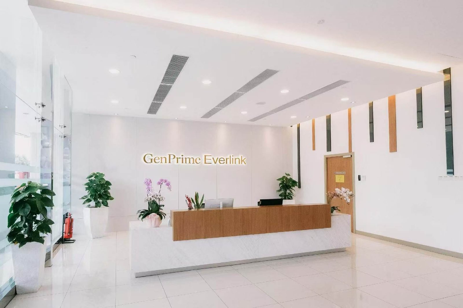 GenPrime 愛維生殖中心明亮寬敞的醫院大廳與接待前台
